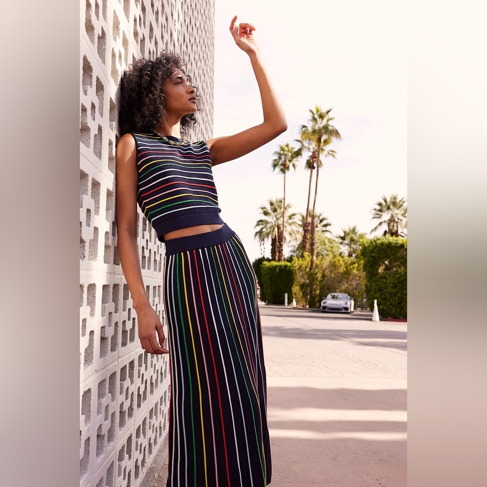 Pearl by Lela Rose Multi Color Knit Maxi Skirt | L - Picture 1 of 7